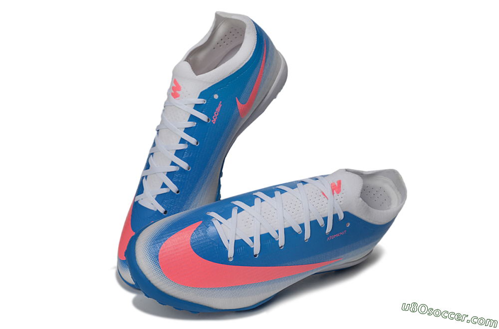 Nike Air Zoom Mercurial Vapor 17 Elite TF Artificial Turf Soccer Shoes - White/Baltic Blue/Pink Blast 3