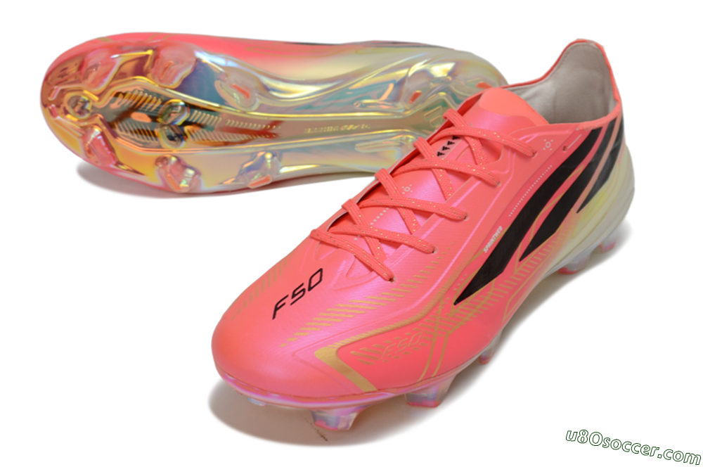 Adidas F50 Elite FG Firm Ground Soccer Cleats - Pink/Solar Pink/Iridescent White 3