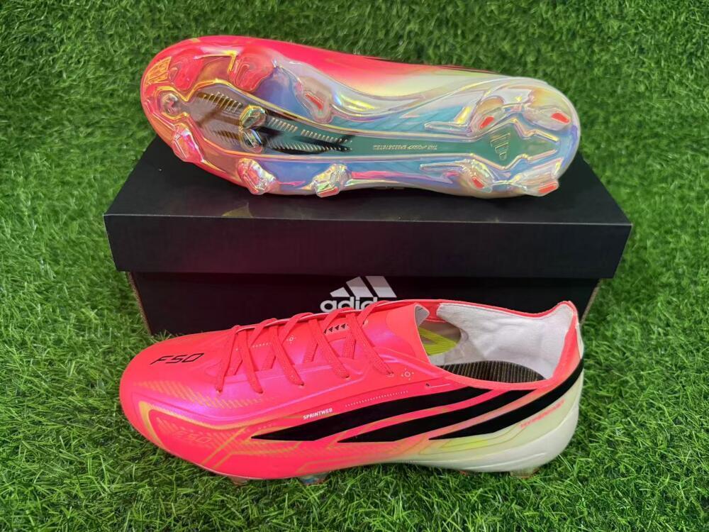 Adidas F50 Elite FG Firm Ground Soccer Cleats - Pink/Solar Pink/Iridescent White