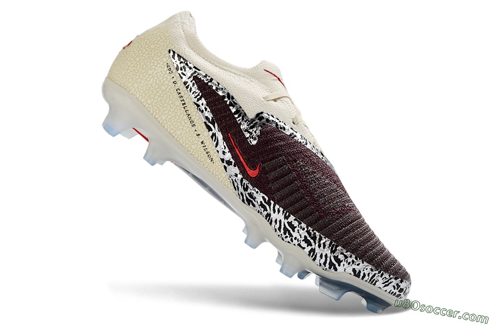 Nike Phantom 6 Elite Low FG Firm Ground Soccer Cleats - Beige/Off-White/Dark Maroon 5