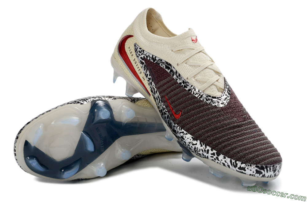 Nike Phantom 6 Elite Low FG Firm Ground Soccer Cleats - Beige/Off-White/Dark Maroon 4