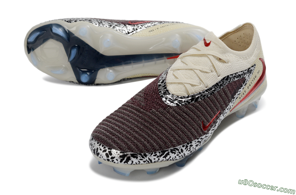 Nike Phantom 6 Elite Low FG Firm Ground Soccer Cleats - Beige/Off-White/Dark Maroon 3