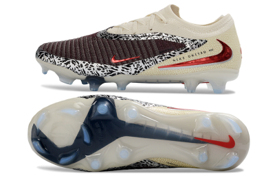 Nike Phantom 6 Elite Low FG Firm Ground Soccer Cleats - Beige/Off-White/Dark Maroon