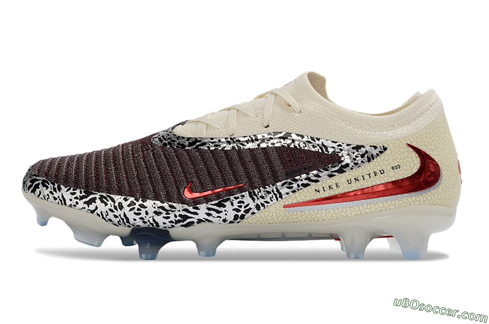 Nike Phantom 6 Elite Low FG Firm Ground Soccer Cleats - Beige/Off-White/Dark Maroon 2