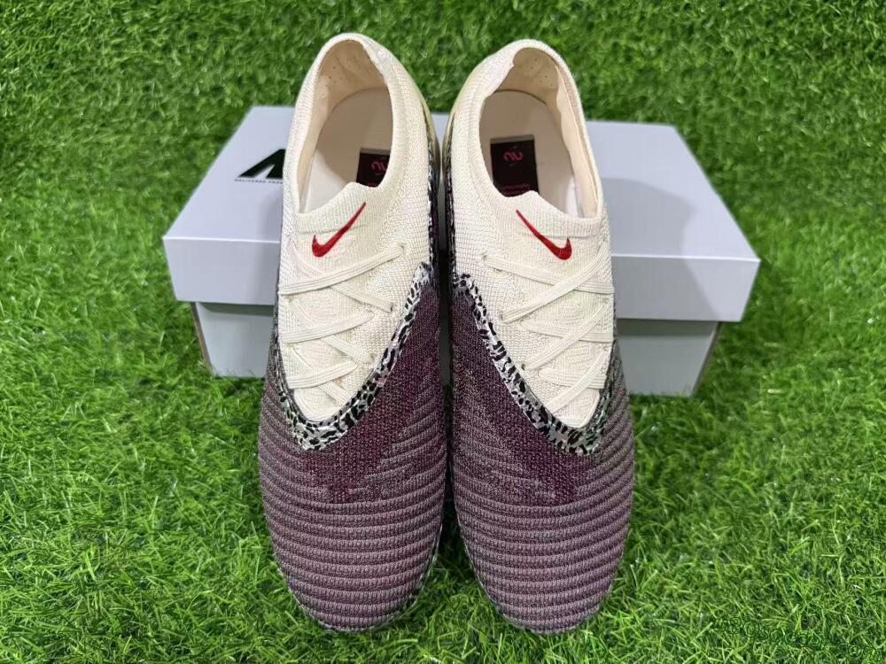 Nike Phantom 6 Elite Low FG Firm Ground Soccer Cleats - Beige/Off-White/Dark Maroon