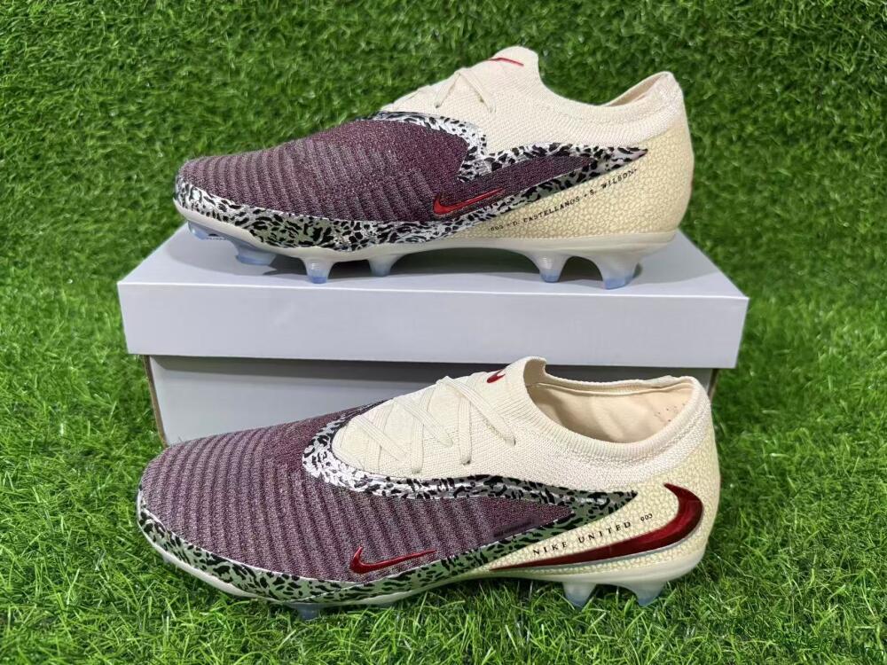 Nike Phantom 6 Elite Low FG Firm Ground Soccer Cleats - Beige/Off-White/Dark Maroon