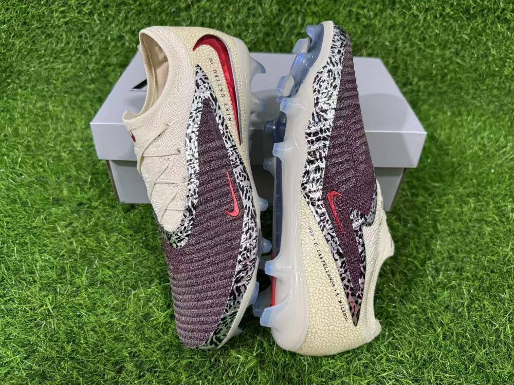 Nike Phantom 6 Elite Low FG Firm Ground Soccer Cleats - Beige/Off-White/Dark Maroon