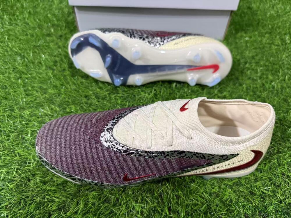 Nike Phantom 6 Elite Low FG Firm Ground Soccer Cleats - Beige/Off-White/Dark Maroon