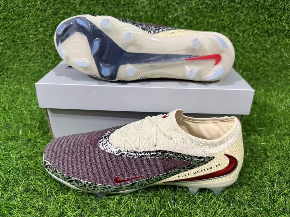 Nike Phantom 6 Elite Low FG Firm Ground Soccer Cleats - Beige/Off-White/Dark Maroon