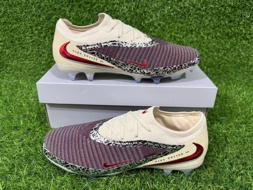 Nike Phantom 6 Elite Low FG Firm Ground Soccer Cleats - Beige/Off-White/Dark Maroon