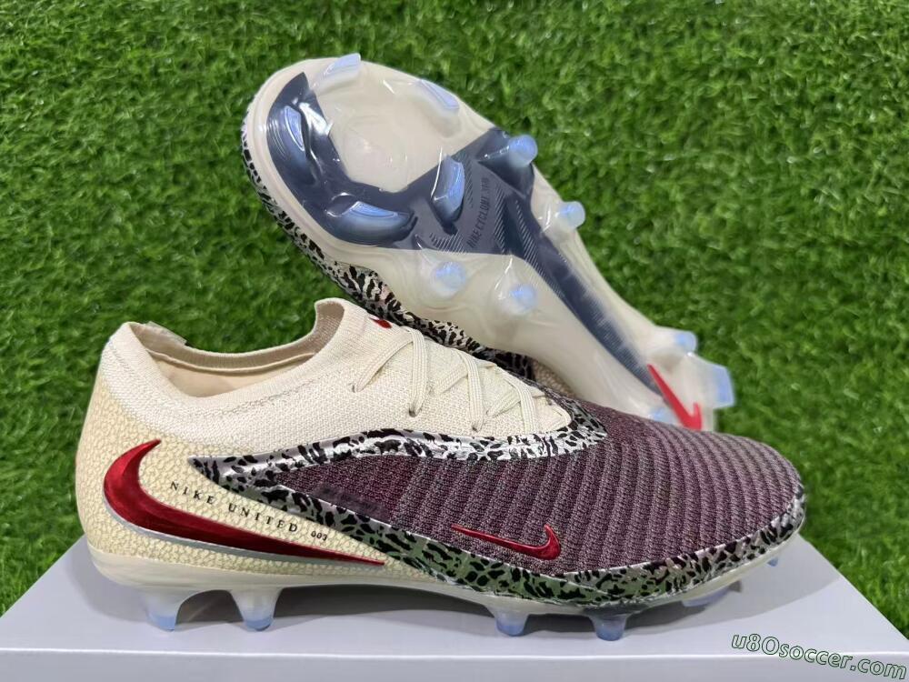 Nike Phantom 6 Elite Low FG Firm Ground Soccer Cleats - Beige/Off-White/Dark Maroon