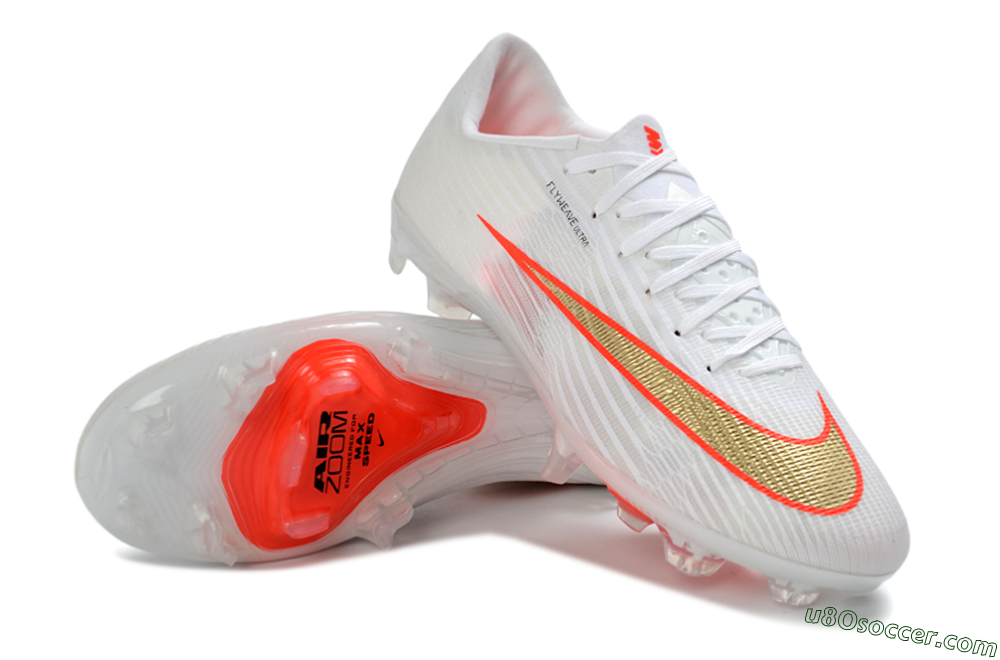 Nike Air Zoom Mercurial Superfly 11 Elite FG Firm Ground Soccer Cleats - White/Metallic Gold/Bright Crimson 4