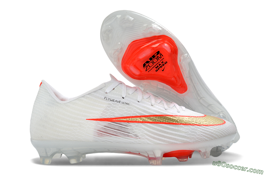 Nike Air Zoom Mercurial Superfly 11 Elite FG Firm Ground Soccer Cleats - White/Metallic Gold/Bright Crimson 1