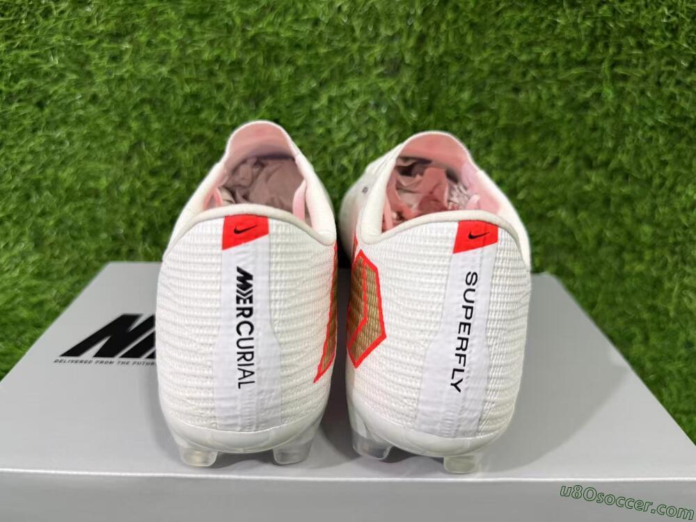 Nike Air Zoom Mercurial Superfly 11 Elite FG Firm Ground Soccer Cleats - White/Metallic Gold/Bright Crimson
