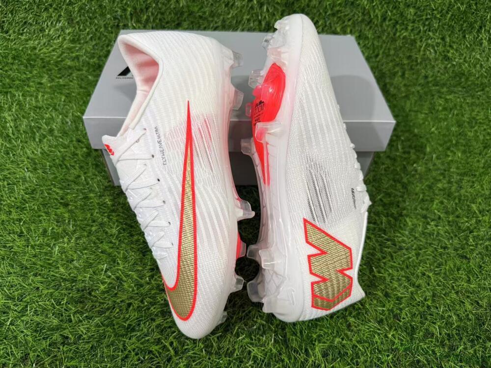 Nike Air Zoom Mercurial Superfly 11 Elite FG Firm Ground Soccer Cleats - White/Metallic Gold/Bright Crimson