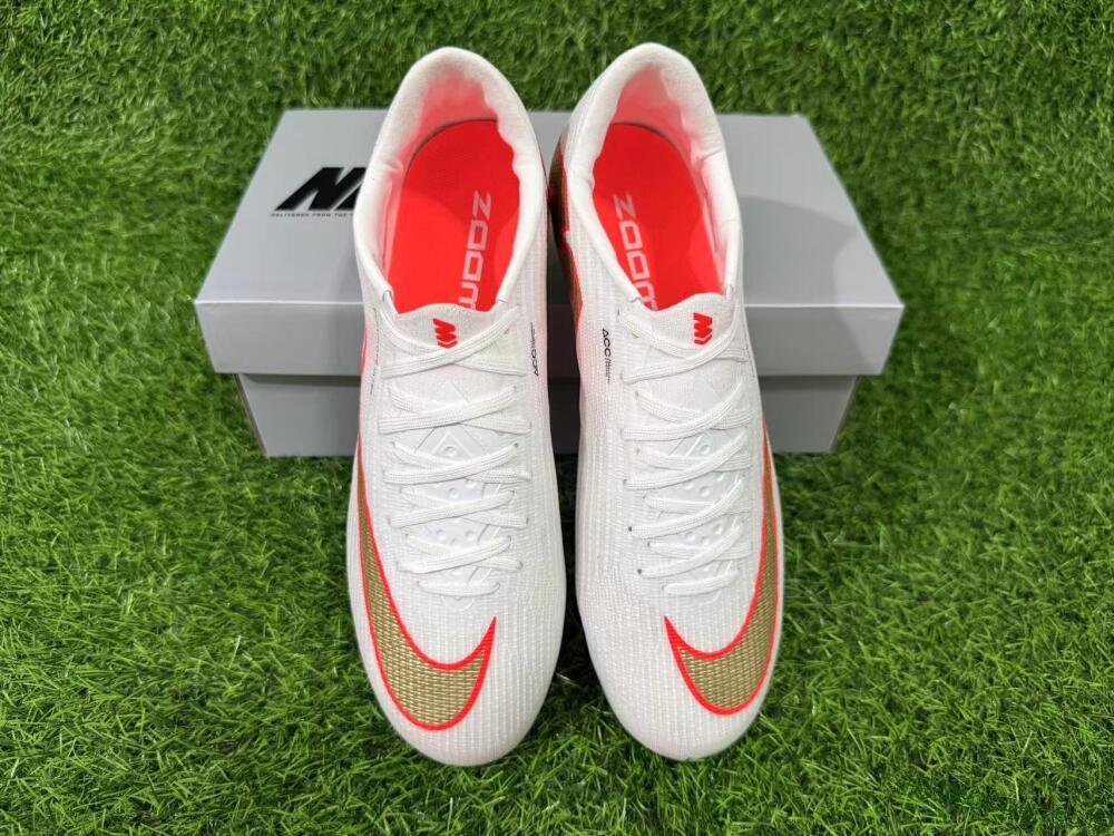Nike Air Zoom Mercurial Superfly 11 Elite FG Firm Ground Soccer Cleats - White/Metallic Gold/Bright Crimson