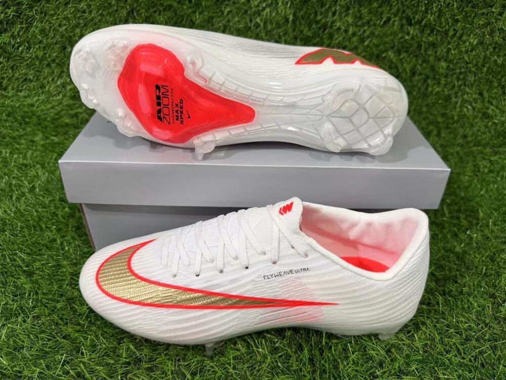 Nike Air Zoom Mercurial Superfly 11 Elite FG Firm Ground Soccer Cleats - White/Metallic Gold/Bright Crimson