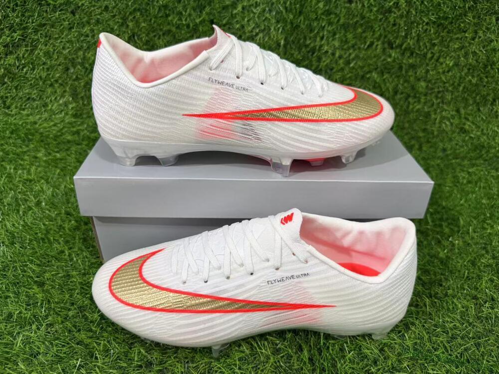 Nike Air Zoom Mercurial Superfly 11 Elite FG Firm Ground Soccer Cleats - White/Metallic Gold/Bright Crimson