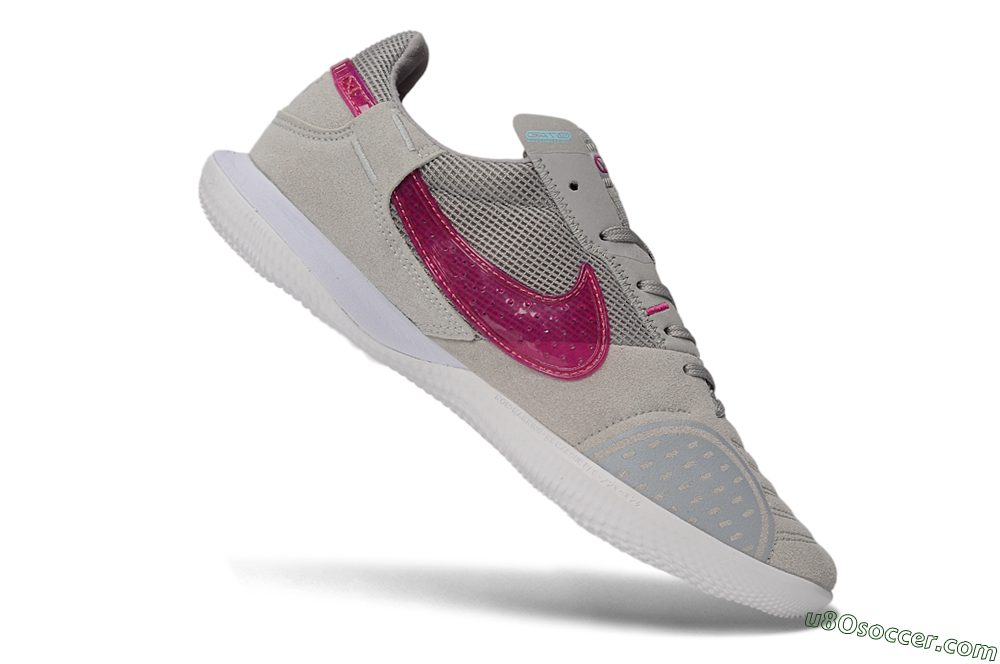 Nike Street Gato IC Indoor & Futsal Soccer Shoes - Grey/Wolf Grey/Fuchsia Dream 4