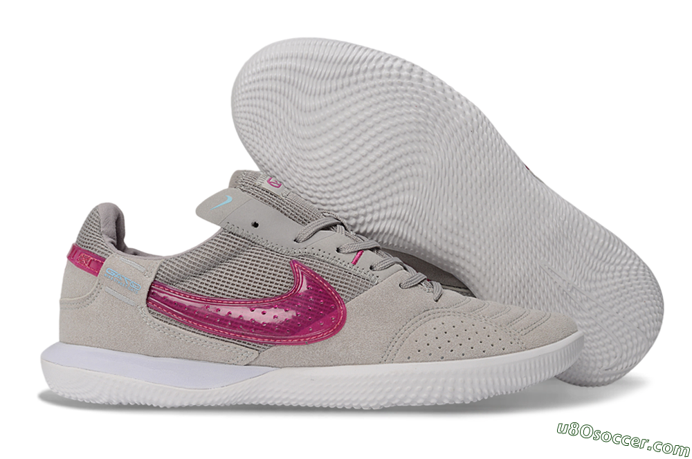 Nike Street Gato IC Indoor & Futsal Soccer Shoes - Grey/Wolf Grey/Fuchsia Dream 1