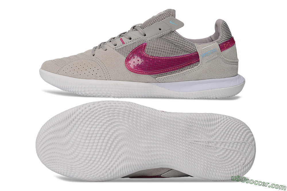 Nike Street Gato IC Indoor & Futsal Soccer Shoes - Grey/Wolf Grey/Fuchsia Dream 0