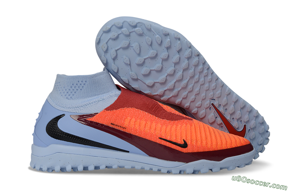 Nike Phantom 6 Elite High TF Artificial Turf Soccer Shoes - Orange/Bright Crimson/Barely Grape 1