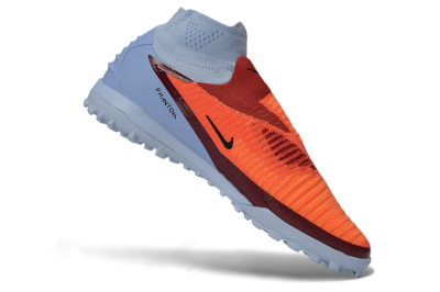 Nike Phantom 6 Elite High TF Artificial Turf Soccer Shoes - Orange/Bright Crimson/Barely Grape