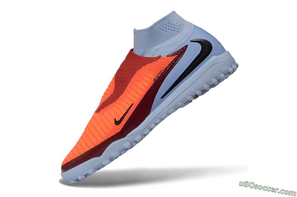 Nike Phantom 6 Elite High TF Artificial Turf Soccer Shoes - Orange/Bright Crimson/Barely Grape 5