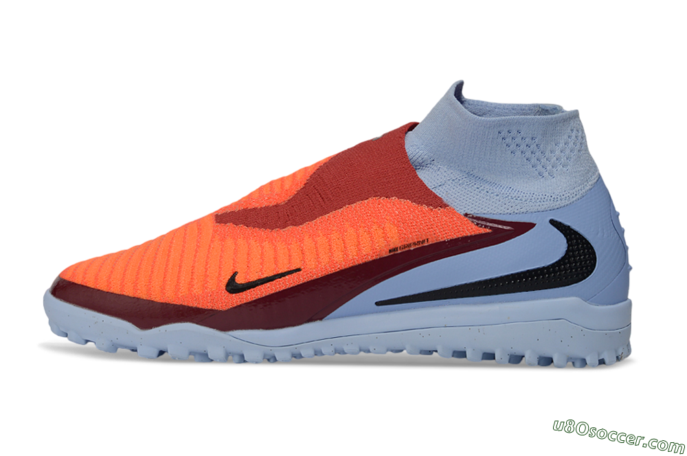 Nike Phantom 6 Elite High TF Artificial Turf Soccer Shoes - Orange/Bright Crimson/Barely Grape 2