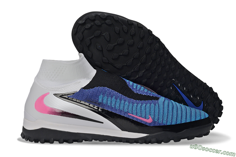 Nike Phantom 6 Elite High TF Artificial Turf Soccer Shoes - Blue/Baltic Blue/Hyper Pink 1