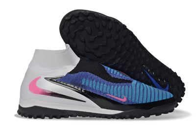 Nike Phantom 6 Elite High TF Artificial Turf Soccer Shoes - Blue/Baltic Blue/Hyper Pink