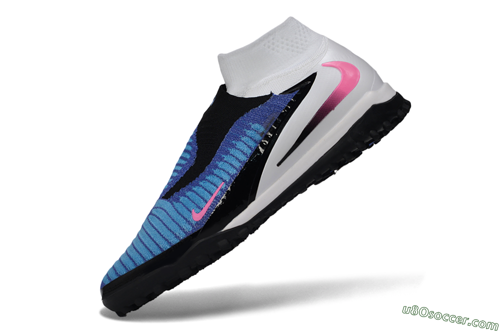 Nike Phantom 6 Elite High TF Artificial Turf Soccer Shoes - Blue/Baltic Blue/Hyper Pink 5