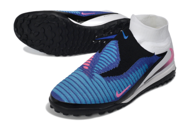 Nike Phantom 6 Elite High TF Artificial Turf Soccer Shoes - Blue/Baltic Blue/Hyper Pink