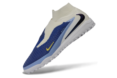 Nike Phantom 6 Elite High TF Artificial Turf Soccer Shoes - Blue/Coconut Milk/Photo Blue