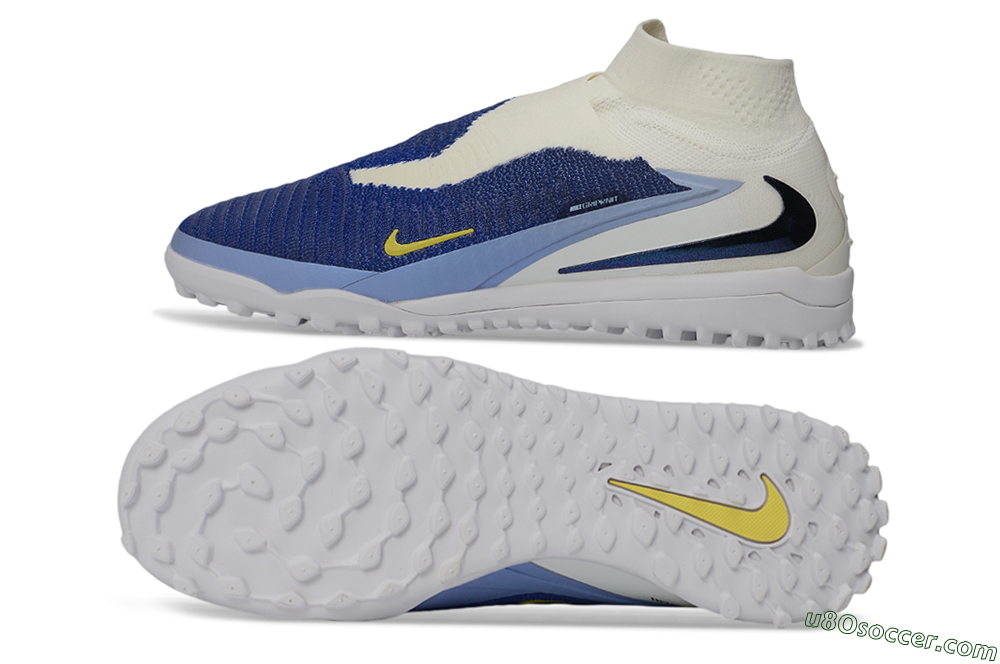 Nike Phantom 6 Elite High TF Artificial Turf Soccer Shoes - Blue/Coconut Milk/Photo Blue 0