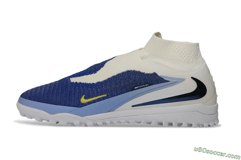 Nike Phantom 6 Elite High TF Artificial Turf Soccer Shoes - Blue/Coconut Milk/Photo Blue 2