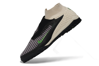 Nike Phantom 6 Elite High TF Artificial Turf Soccer Shoes - Black/Light Cream/Electric Green