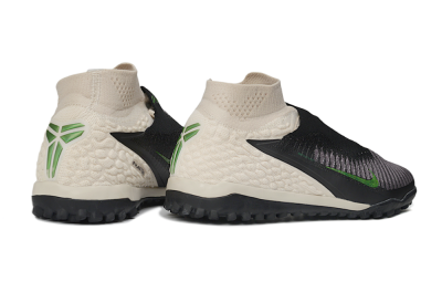 Nike Phantom 6 Elite High TF Artificial Turf Soccer Shoes - Black/Light Cream/Electric Green