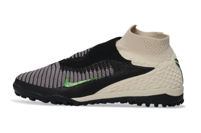 Nike Phantom 6 Elite High TF Artificial Turf Soccer Shoes - Black/Light Cream/Electric Green