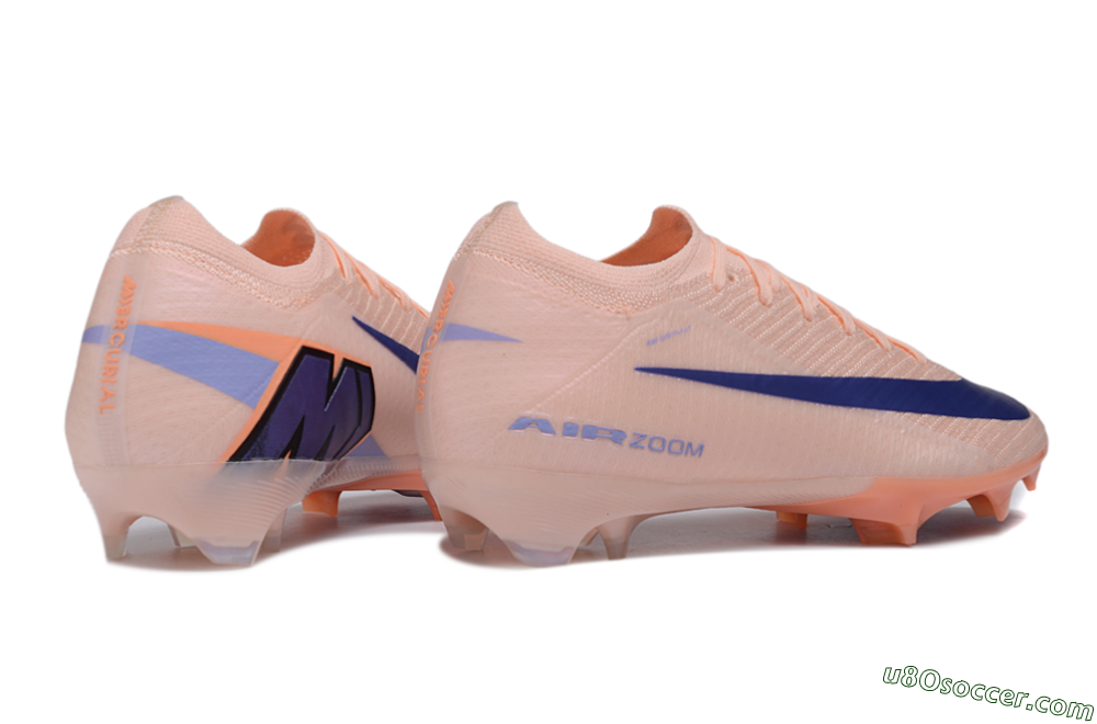 Nike Air Zoom Mercurial Vapor 17 Elite FG Firm Ground Soccer Cleats - Peach/Sunset Peach/Deep Violet 6