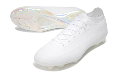 Nike Air Zoom Mercurial Vapor 17 Elite FG Firm Ground Soccer Cleats - White/Triple White/Iridescent Sole