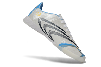 Adidas F50 Elite Tunit IC Indoor & Futsal Soccer Shoes - White/Sky Blue/Navy