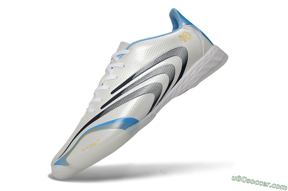 Adidas F50 Elite Tunit IC Indoor & Futsal Soccer Shoes - White/Sky Blue/Navy 5
