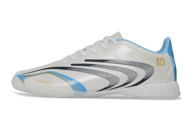 Adidas F50 Elite Tunit IC Indoor & Futsal Soccer Shoes - White/Sky Blue/Navy