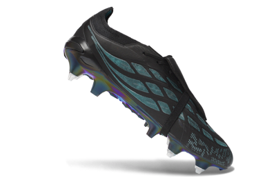 Adidas Predator 26 Elite Fold-Over Tongue SG Soft Ground Soccer Cleats - Black/Core Black/Iridescent Teal