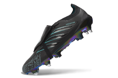 Adidas Predator 26 Elite Fold-Over Tongue SG Soft Ground Soccer Cleats - Black/Core Black/Iridescent Teal