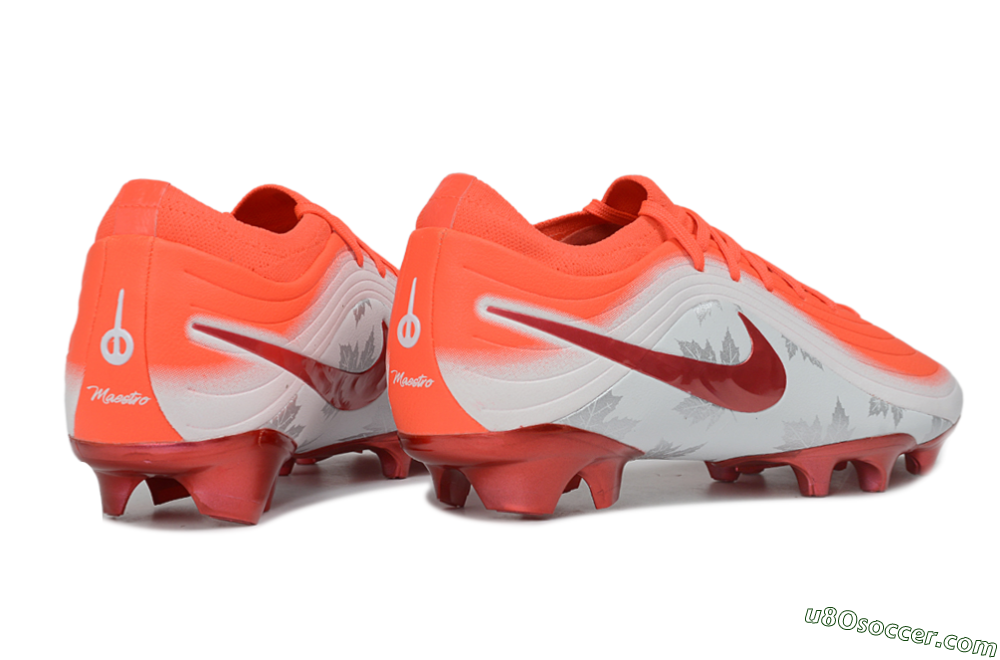 Nike United Tiempo Maestro Elite FG Firm Ground Soccer Cleats - Orange/Bright Crimson/Metallic Silver 6