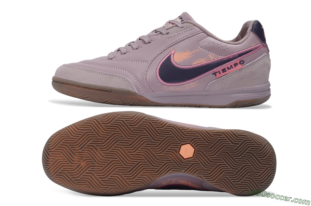 Nike Tiempo Street Gato PRM IC Indoor & Futsal Soccer Shoes - Purple/Dusty Lilac/Dark Plum 0