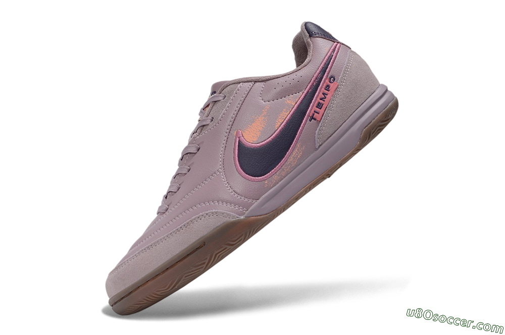 Nike Tiempo Street Gato PRM IC Indoor & Futsal Soccer Shoes - Purple/Dusty Lilac/Dark Plum 5