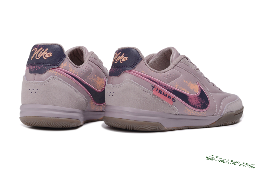 Nike Tiempo Street Gato PRM IC Indoor & Futsal Soccer Shoes - Purple/Dusty Lilac/Dark Plum 6